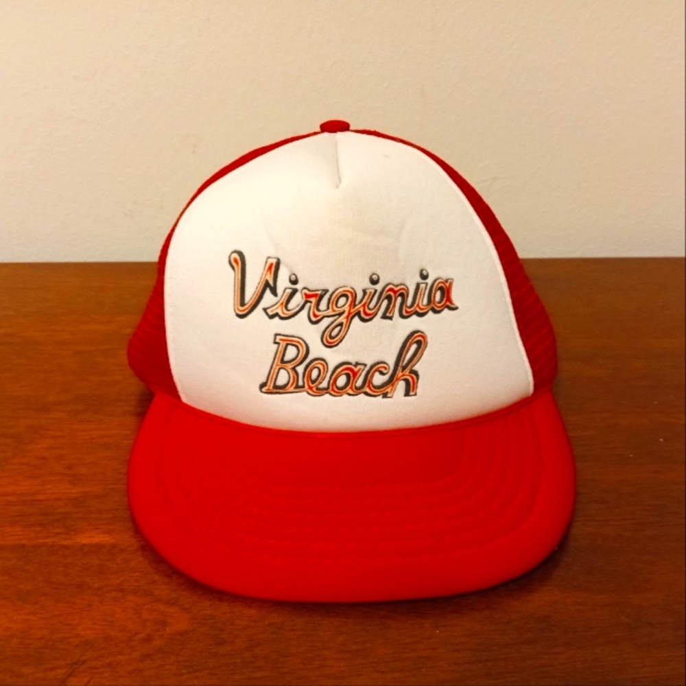 Vintage '80s Virginia Beach snap back mesh trucker hat